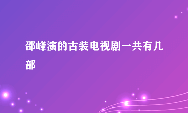 邵峰演的古装电视剧一共有几部