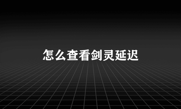 怎么查看剑灵延迟