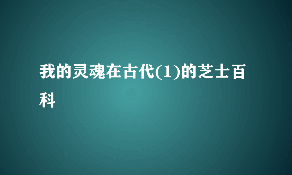 我的灵魂在古代(1)的芝士百科