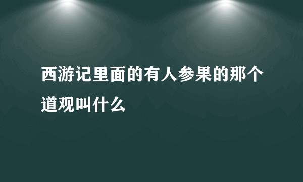 西游记里面的有人参果的那个道观叫什么