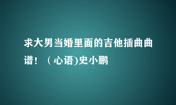 求大男当婚里面的吉他插曲曲谱！（心语)史小鹏