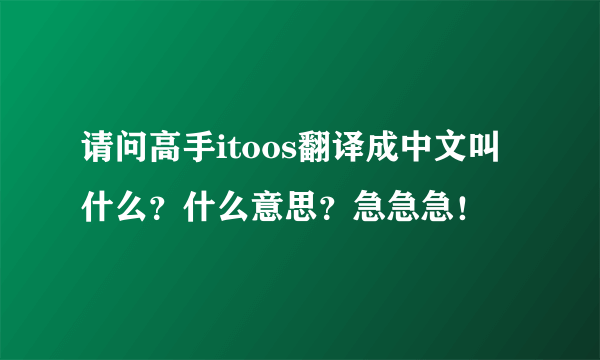 请问高手itoos翻译成中文叫什么？什么意思？急急急！