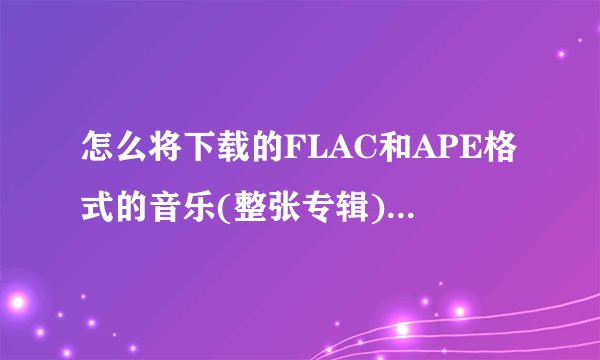 怎么将下载的FLAC和APE格式的音乐(整张专辑),分解成单独的歌曲