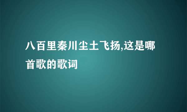 八百里秦川尘土飞扬,这是哪首歌的歌词