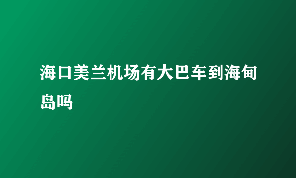 海口美兰机场有大巴车到海甸岛吗