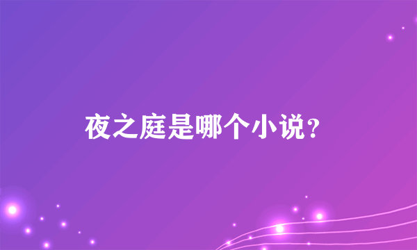 夜之庭是哪个小说？