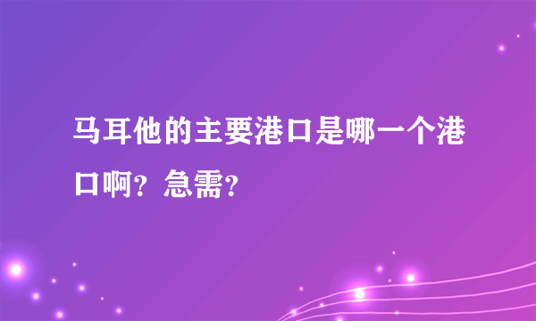 马耳他的主要港口是哪一个港口啊？急需？