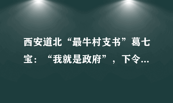 西安道北“最牛村支书”葛七宝：“我就是政府”，下令围殴警察！