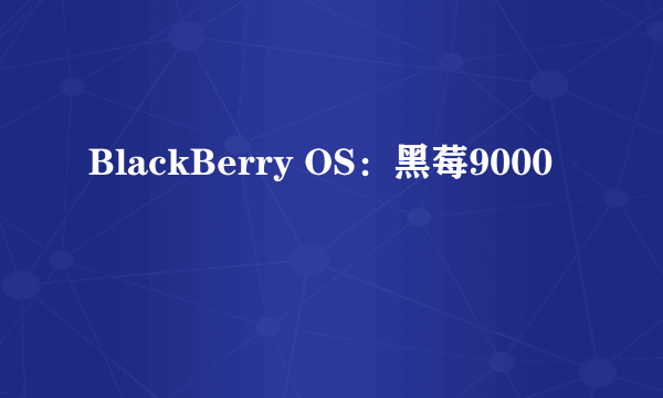 BlackBerry OS：黑莓9000