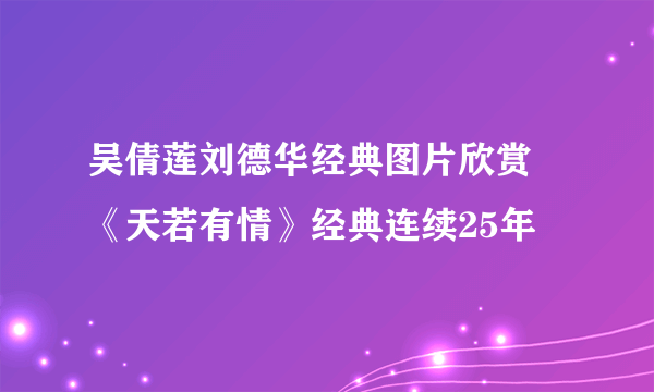 吴倩莲刘德华经典图片欣赏 《天若有情》经典连续25年