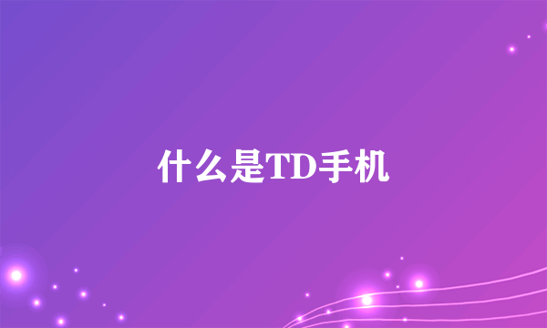 什么是TD手机