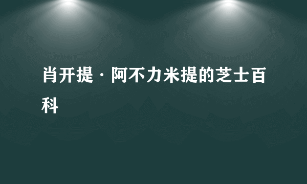 肖开提·阿不力米提的芝士百科