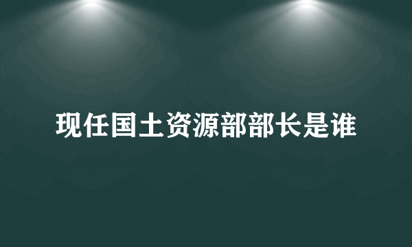 现任国土资源部部长是谁