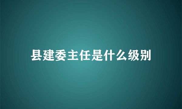 县建委主任是什么级别