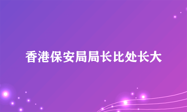 香港保安局局长比处长大