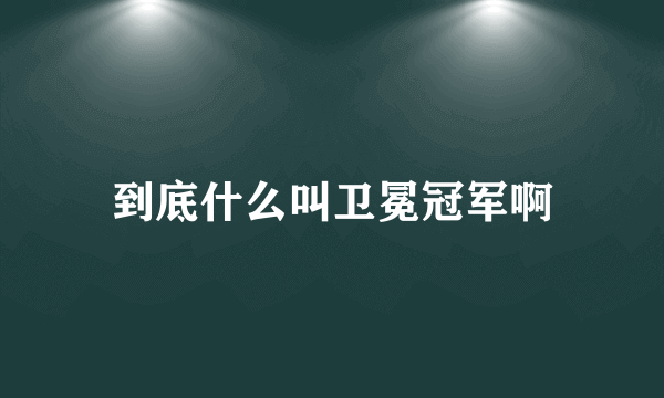 到底什么叫卫冕冠军啊