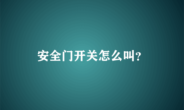 安全门开关怎么叫？