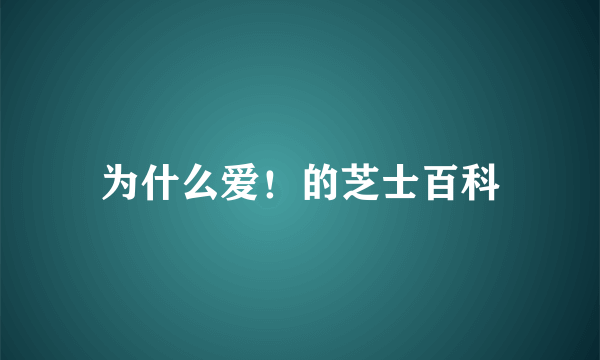 为什么爱！的芝士百科