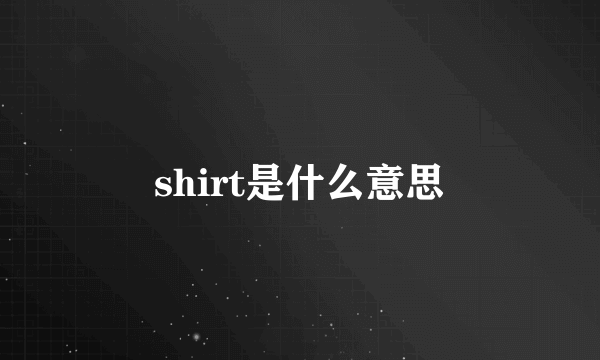 shirt是什么意思