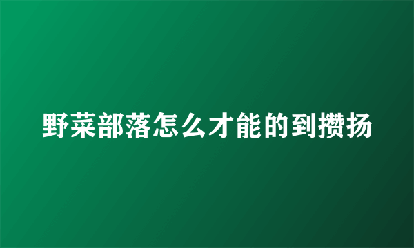 野菜部落怎么才能的到攒扬