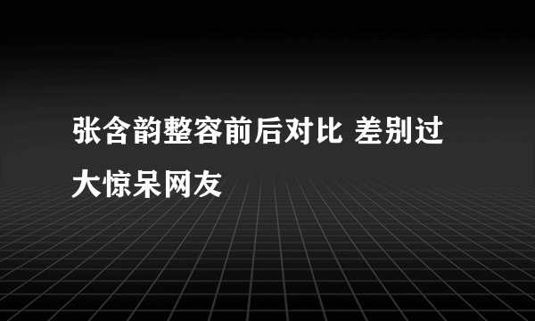 张含韵整容前后对比 差别过大惊呆网友