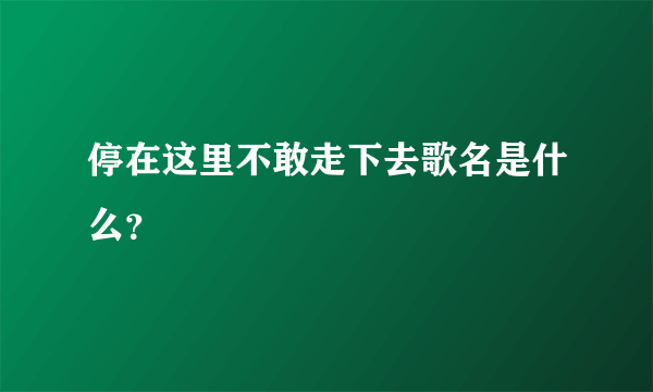 停在这里不敢走下去歌名是什么？