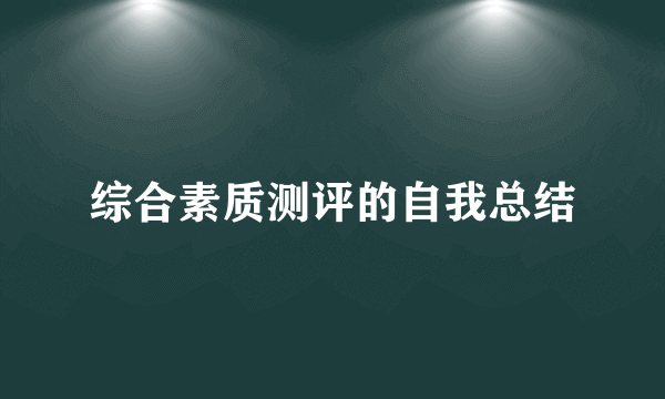 综合素质测评的自我总结