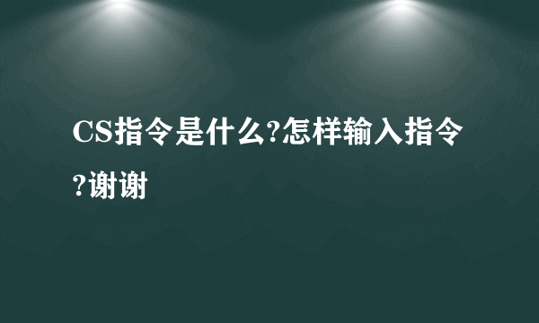 CS指令是什么?怎样输入指令?谢谢