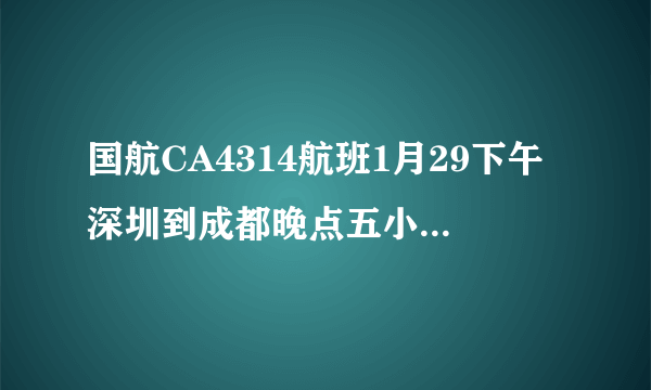 国航CA4314航班1月29下午深圳到成都晚点五小时怎么处理?