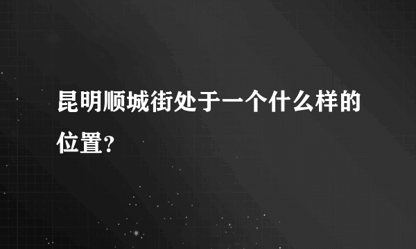 昆明顺城街处于一个什么样的位置？