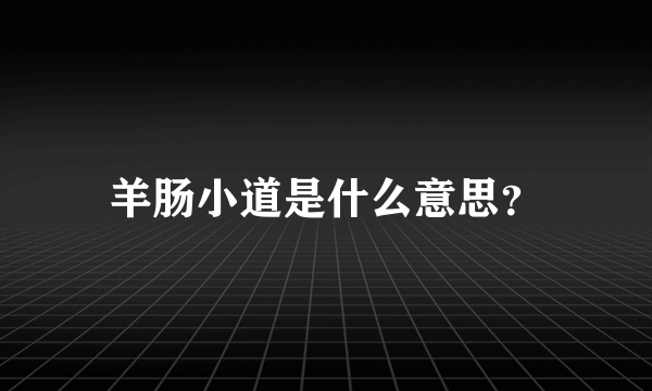 羊肠小道是什么意思？