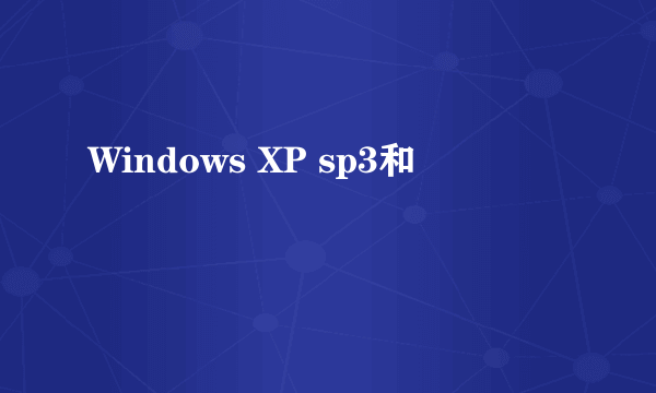 Windows XP sp3和