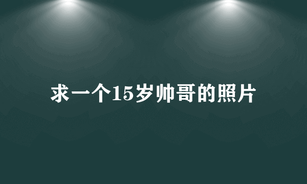 求一个15岁帅哥的照片