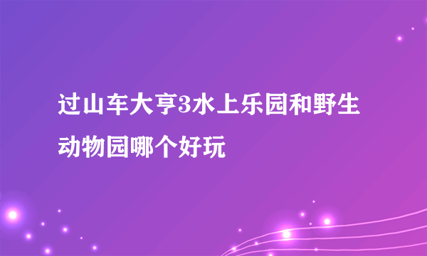 过山车大亨3水上乐园和野生动物园哪个好玩