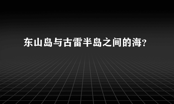 东山岛与古雷半岛之间的海？