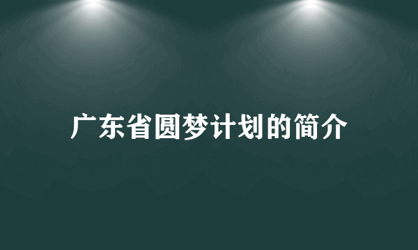 广东省圆梦计划的简介