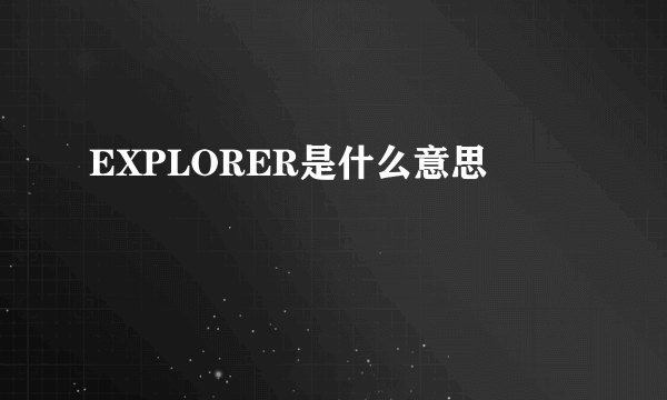 EXPLORER是什么意思