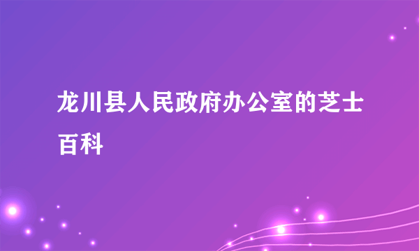 龙川县人民政府办公室的芝士百科