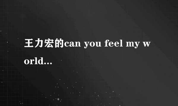 王力宏的can you feel my world歌词意思