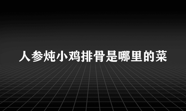 人参炖小鸡排骨是哪里的菜