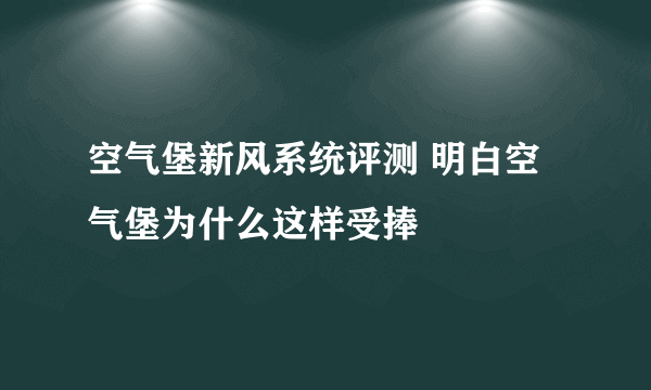 空气堡新风系统评测 明白空气堡为什么这样受捧