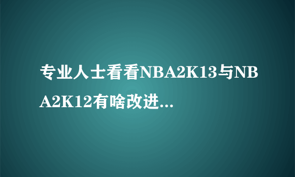 专业人士看看NBA2K13与NBA2K12有啥改进？截图曝光了！