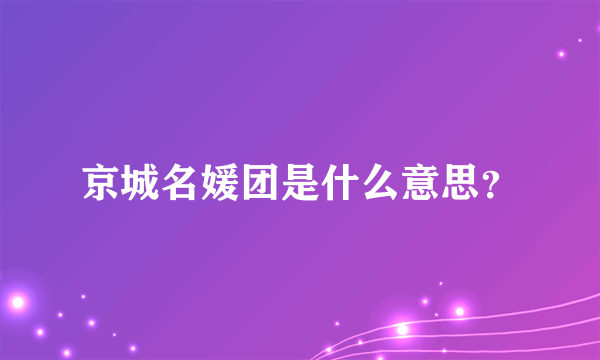 京城名媛团是什么意思？