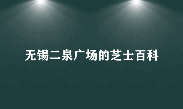 无锡二泉广场的芝士百科