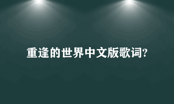 重逢的世界中文版歌词?