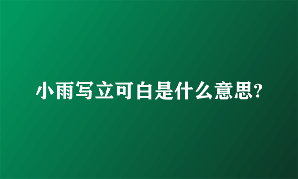 小雨写立可白是什么意思?