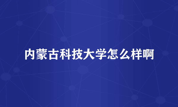 内蒙古科技大学怎么样啊