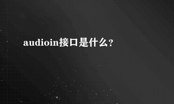 audioin接口是什么？