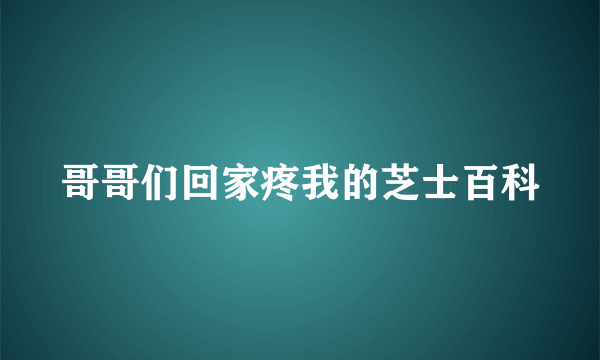 哥哥们回家疼我的芝士百科