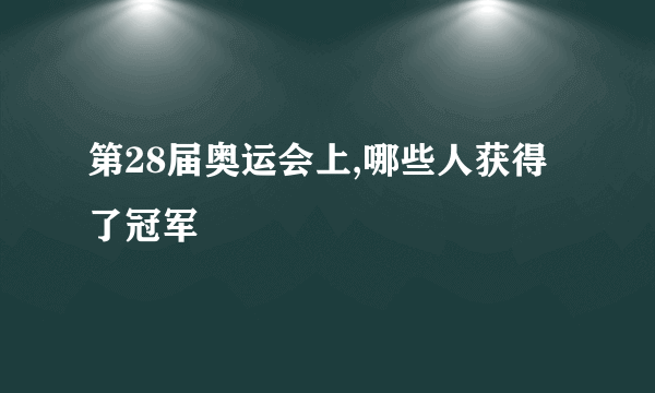 第28届奥运会上,哪些人获得了冠军